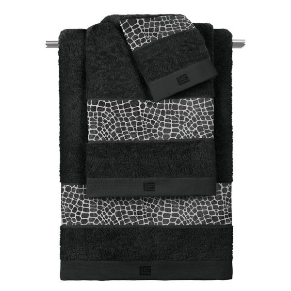 Πετσέτες Μπάνιου (Σετ 3τμχ) Guy Laroche Safari Anthracite - Black 500gsm