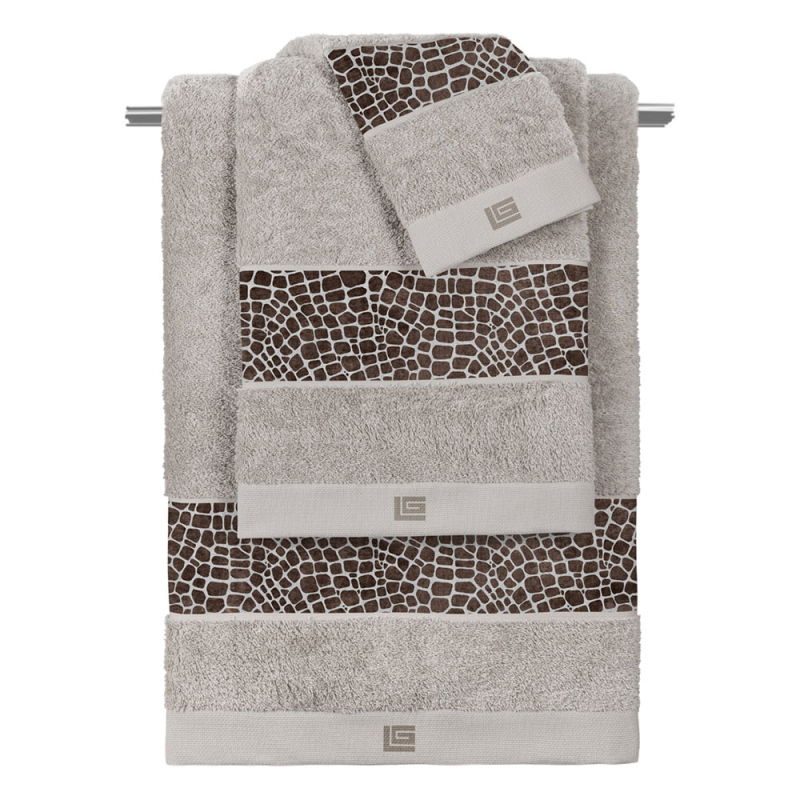 Πετσέτες Μπάνιου (Σετ 3τμχ) Guy Laroche Safari Choco - Silver 500gsm