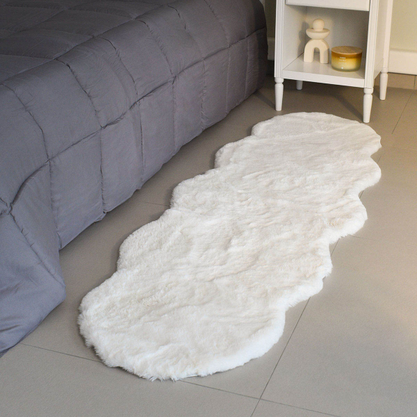 Γούνινο Xαλί Διαδρόμου (60x180) Ravelia Fluffy Cream Animal Shape
