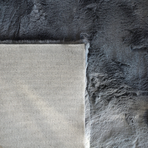 Στρογγυλό Xαλί Γούνινο (Φ120) Ravelia Fluffy Dark Grey