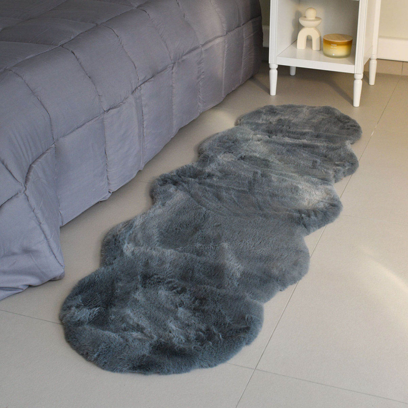Γούνινο Xαλί Διαδρόμου (60x180) Ravelia Fluffy Dark Grey Animal Shape