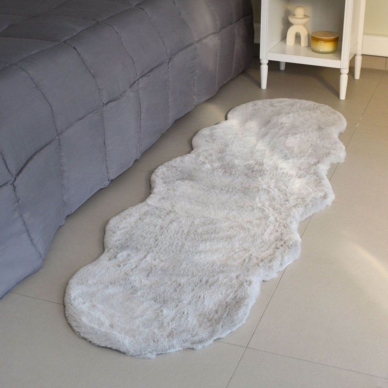 Γούνινο Xαλί Διαδρόμου (60x180) Ravelia Fluffy Light Grey Animal Shape
