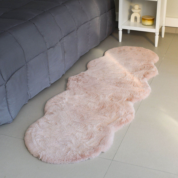 Γούνινο Xαλί Διαδρόμου (60x180) Ravelia Fluffy Pink Animal Shape