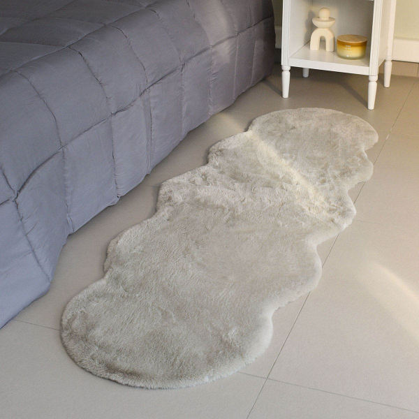 Γούνινο Xαλί Διαδρόμου (60x180) Ravelia Fluffy Taupe Animal Shape