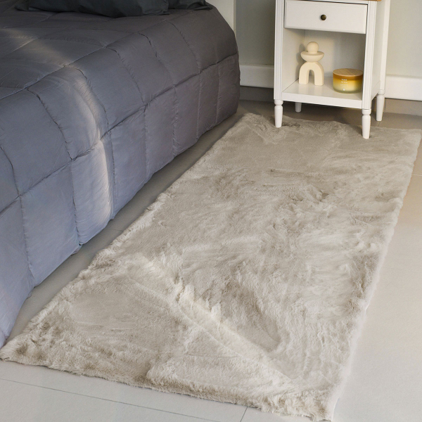 Γούνινα Χαλιά Κρεβατοκάμαρας (Σετ 3τμχ) Ravelia Fluffy Taupe