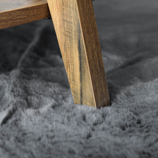 Γούνινα Χαλιά Κρεβατοκάμαρας (Σετ 3τμχ) Ravelia Fluffy Dark Grey