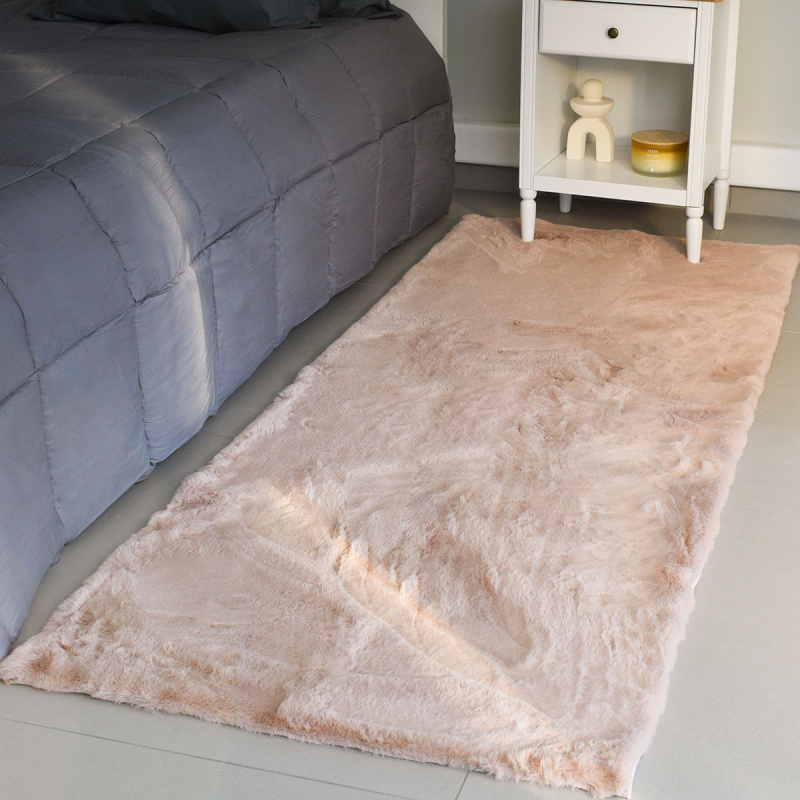 Γούνινα Χαλιά Κρεβατοκάμαρας (Σετ 3τμχ) Ravelia Fluffy Pink