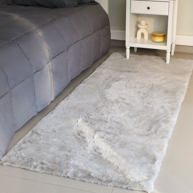 Γούνινα Χαλιά Κρεβατοκάμαρας (Σετ 3τμχ) Ravelia Fluffy Light Grey