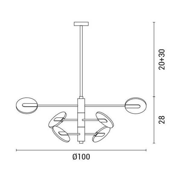 Φωτιστικό Οροφής Πολύφωτο LED 3 CCT Eurolamp 144-10011 Black/Gold