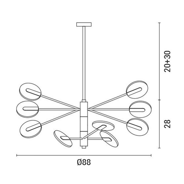 Φωτιστικό Οροφής Πολύφωτο LED 3 CCT Eurolamp 144-10012 Black/Gold