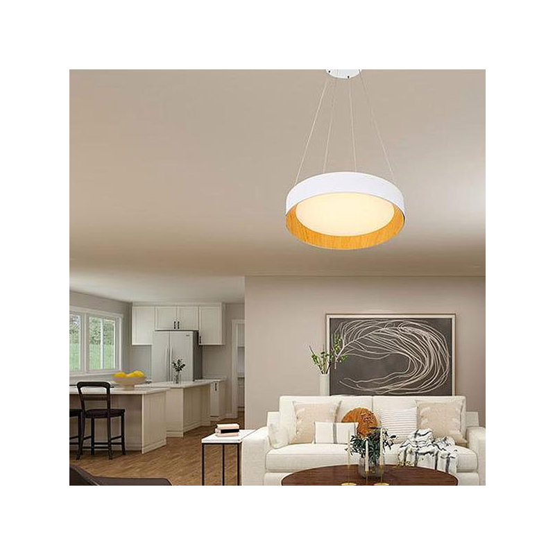 Φωτιστικό Οροφής Μονόφωτο LED Eurolamp 144-17024 White/Wood
