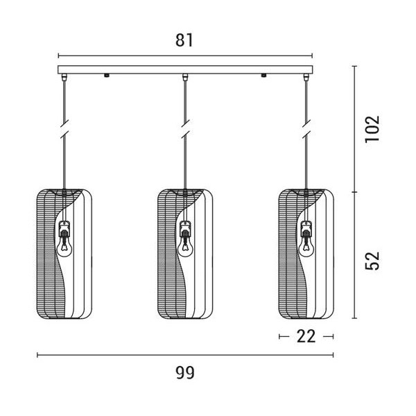 Φωτιστικό Οροφής Τρίφωτο Eurolamp Kai 144-33030 White/L.Blue