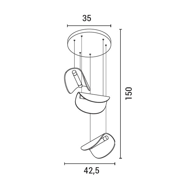 Φωτιστικό Οροφής Τρίφωτο LED Eurolamp Waves 144-18004 Bronze/Gold