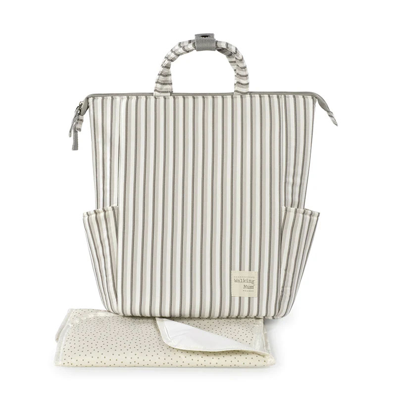 Τσάντα Αλλαξιέρα Backpack (26x12x36) Walking Mum Botton Stripes