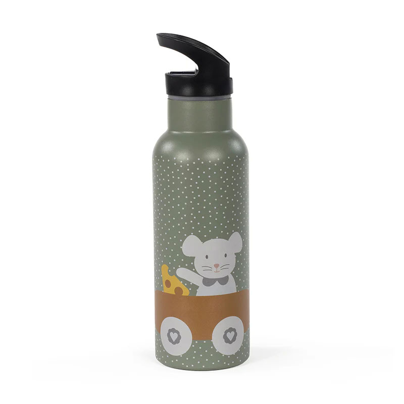 Παγούρι - Θερμός 500ml Με Καλαμάκι Walking Mum Poppy Mouse Olive