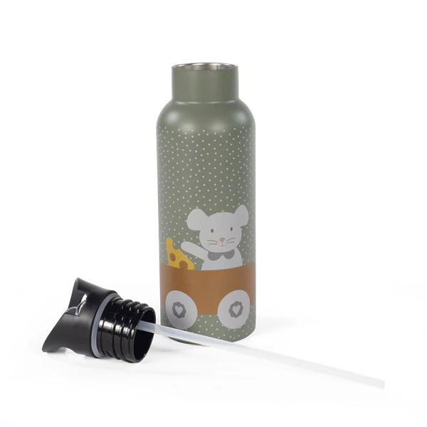 Παγούρι - Θερμός 500ml Με Καλαμάκι Walking Mum Poppy Mouse Olive