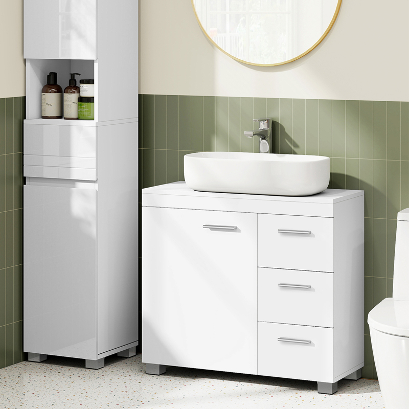 Ντουλάπι Μπάνιου Για Νιπτήρα Με Συρτάρια (70x30x64) Vasagle BBK503W10V2