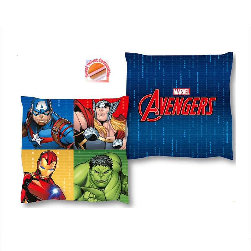 Διακοσμητικό Μαξιλάρι Βελουτέ 2 Όψεων (38x38) Dimcol Avengers 53