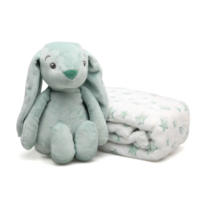 Κουβέρτα Fleece Αγκαλιάς (100x100) + Λούτρινο Kiokids 6045 Μέντα