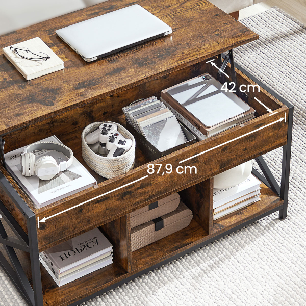 Τραπέζι Σαλονιού Με Σερβιτόρο & 3 Ράφια (100x50x49) Vasagle LCT202B01V1