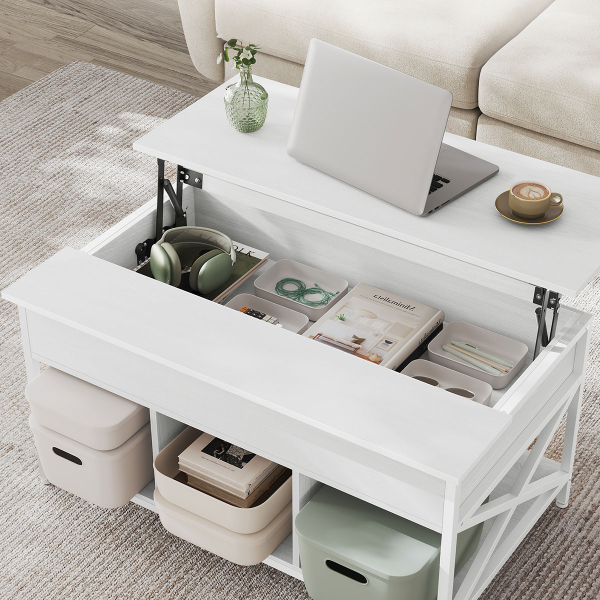 Τραπέζι Σαλονιού Με Σερβιτόρο & 3 Ράφια (100x60x48) Vasagle LCT205W46V1