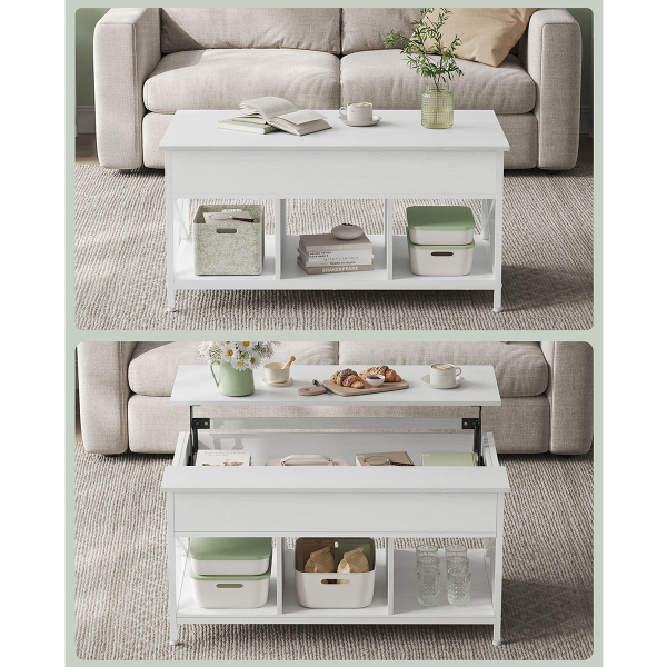 Τραπέζι Σαλονιού Με Σερβιτόρο & 3 Ράφια (100x60x48) Vasagle LCT205W46V1