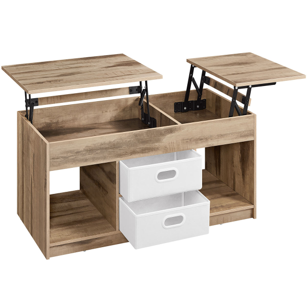 Τραπέζι Σαλονιού Με Σερβιτόρο Ράφια & Συρτάρια (100x50x48.5) Vasagle LCT210L01