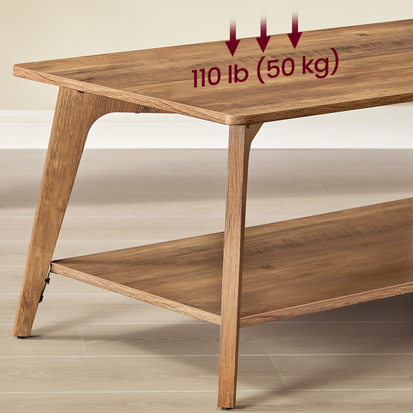 Τραπέζι Σαλονιού Με Ράφι (100x55x45) Vasagle LCT249K01