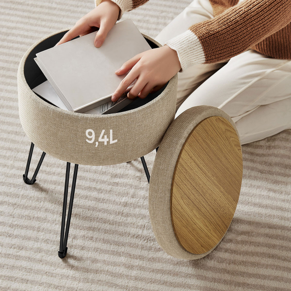 Σκαμπό Με Αποθηκευτικό Χώρο (Φ32.5x44.1) Songmics LOM002K01