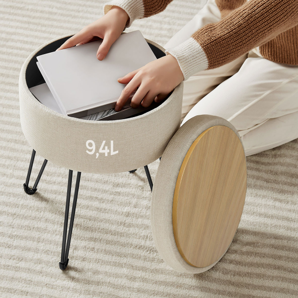 Σκαμπό Με Αποθηκευτικό Χώρο (Φ32.5x44.1) Songmics LOM002W01