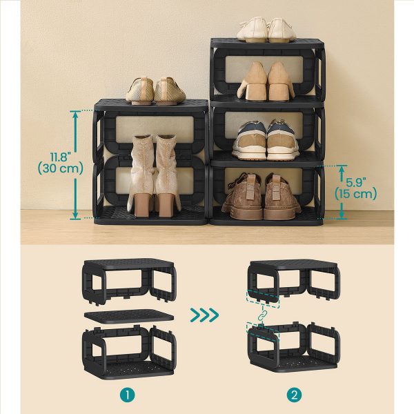 Ράφια Αποθήκευσης - Παπουτσοθήκη 10τμχ Songmics LPC038B01