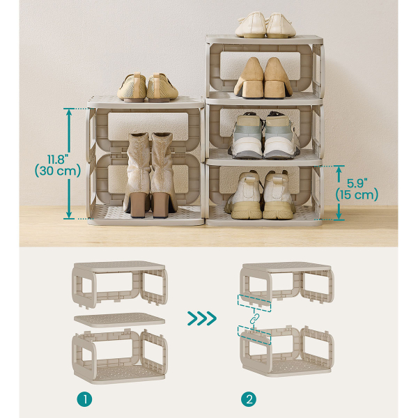 Ράφια Αποθήκευσης - Παπουτσοθήκη 10τμχ Songmics LPC038K01