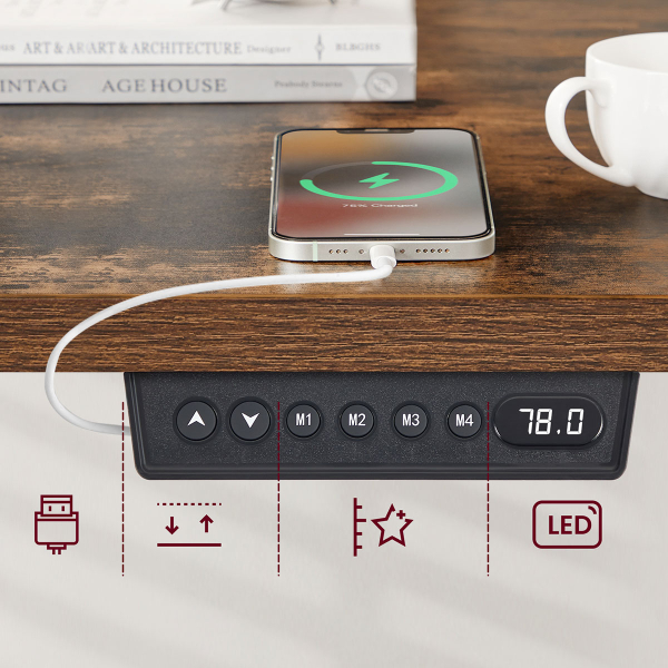 Ηλεκτρικό Γραφείο (140x60x72/120) Με Ρυθμιζόμενο Ύψος Vasagle LSD174KD01