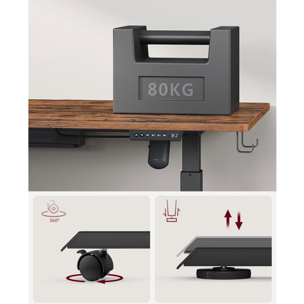 Ηλεκτρικό Γραφείο (140x60x72/120) Με Ρυθμιζόμενο Ύψος Vasagle LSD174KD01