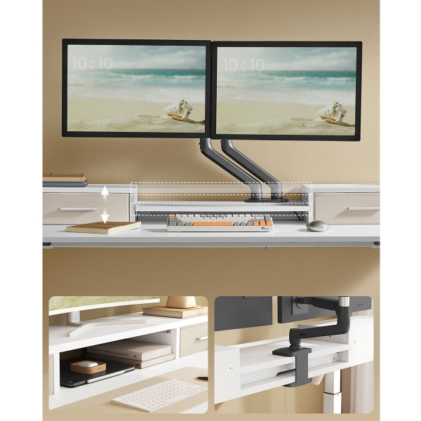 Ηλεκτρικό Γραφείο Με Ενσωματωμένες Πρίζες (140x60x72/120) & Ρυθμιζόμενο Ύψος Vasagle LSD184WZ01
