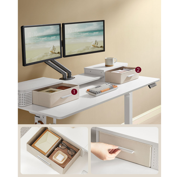 Ηλεκτρικό Γραφείο Με Ενσωματωμένες Πρίζες (140x60x72/120) & Ρυθμιζόμενο Ύψος Vasagle LSD184WZ01