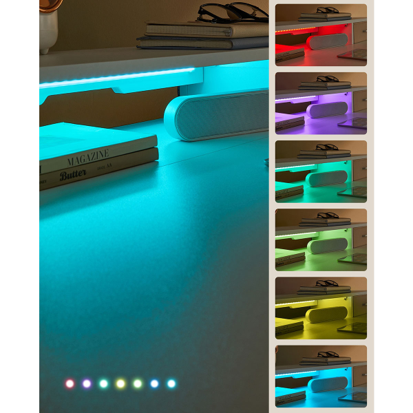 Ηλεκτρικό Γραφείο Με Ενσωματωμένες Πρίζες (140x60x72/120) & Ρυθμιζόμενο Ύψος Vasagle LSD184WZ01