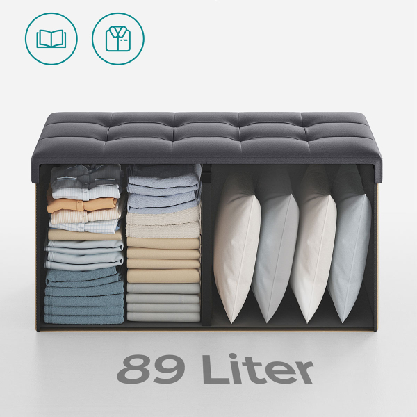 Ταμπουρέ Με Αποθηκευτικό Χώρο (76x38x38) Songmics LSF045G01