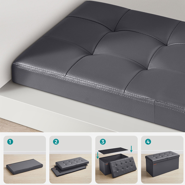 Ταμπουρέ Με Αποθηκευτικό Χώρο (76x38x38) Songmics LSF045G01