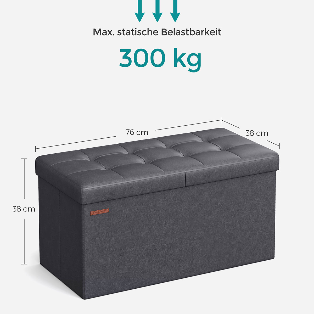 Ταμπουρέ με Αποθηκευτικό Χώρο (76X38X38) Songmics Lsf045G01 Home Έπιπλα Spitishop
