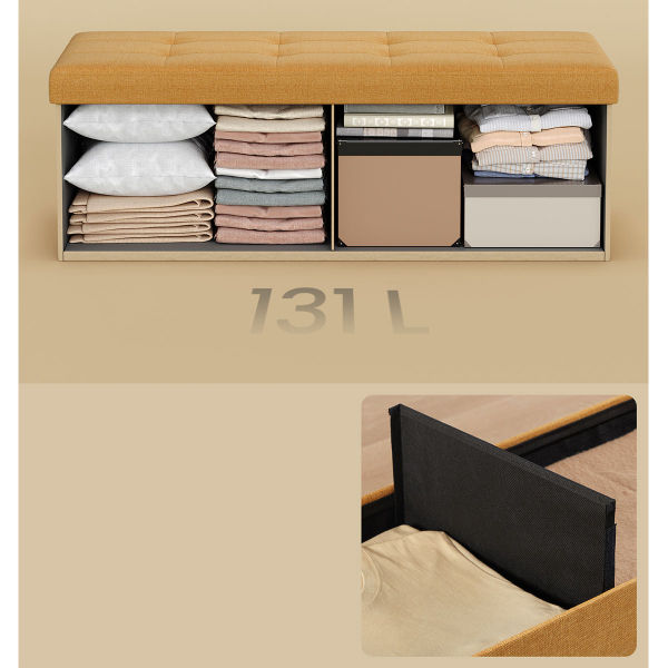 Ταμπουρέ Με Αποθηκευτικό Χώρο (110x38x38) Songmics LSF077K04V1