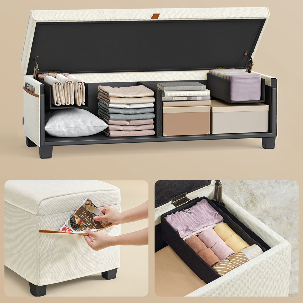 Ταμπουρέ Με Αποθηκευτικό Χώρο (110x40x40) Songmics LSF533W01