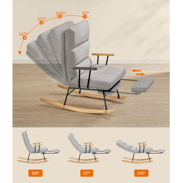 Πολυθρόνα Relax Κουνιστή (97x64x100) Songmics LYY016GD01