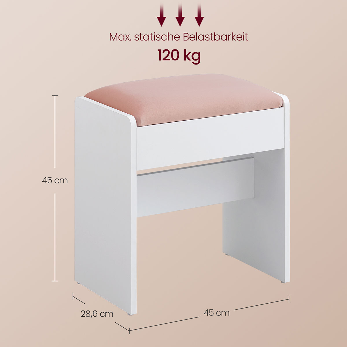 Σκαμπό (45X28 6X49 5) Vasagle Rds001W01 Home Έπιπλα Spitishop