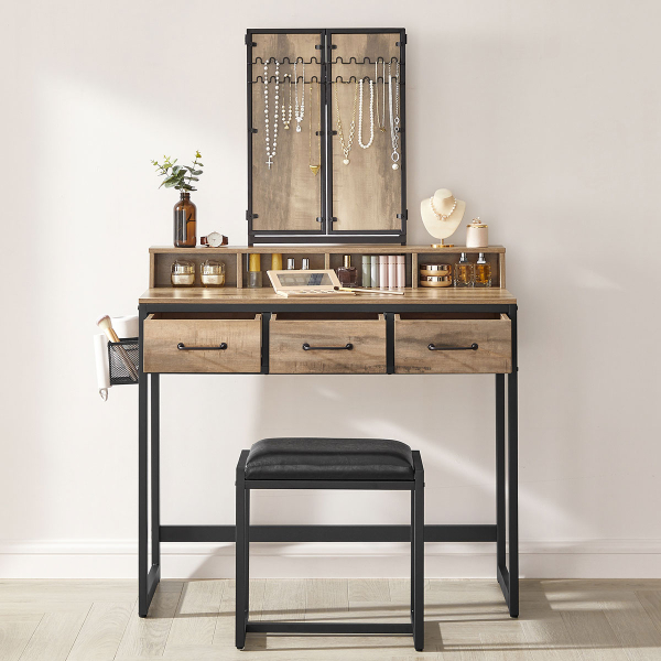 Μπουντουάρ Με Καθρέφτη & Σκαμπό (90x40x141) Vasagle RVT004B50