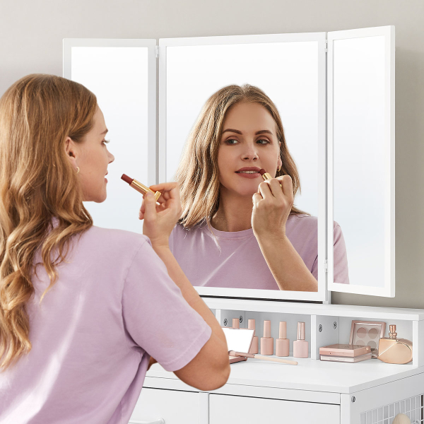 Μπουντουάρ Με Καθρέφτη & Σκαμπό (90x40x141) Vasagle RVT004W14V1