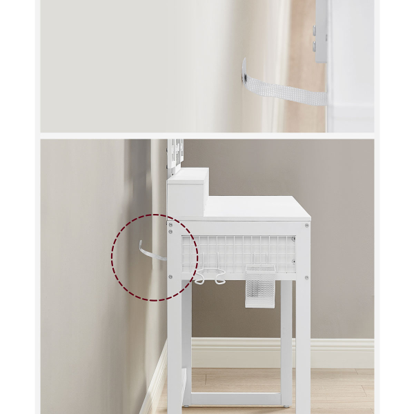 Μπουντουάρ Με Καθρέφτη & Σκαμπό (90x40x141) Vasagle RVT004W14V1