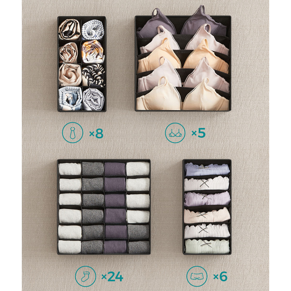 Θήκες Οργάνωσης Συρταριών (Σετ 4τμχ) Songmics RUS04H