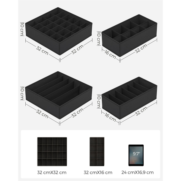 Θήκες Οργάνωσης Συρταριών (Σετ 4τμχ) Songmics RUS04H
