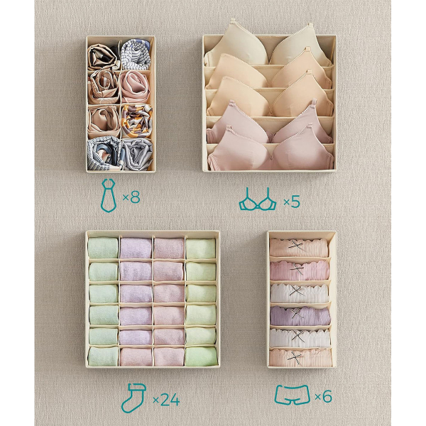 Θήκες Οργάνωσης Συρταριών (Σετ 4τμχ) Songmics RUS04M